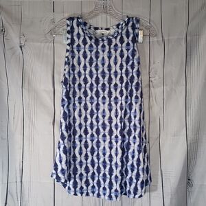 Athleta Blue and White Sleeveless Top